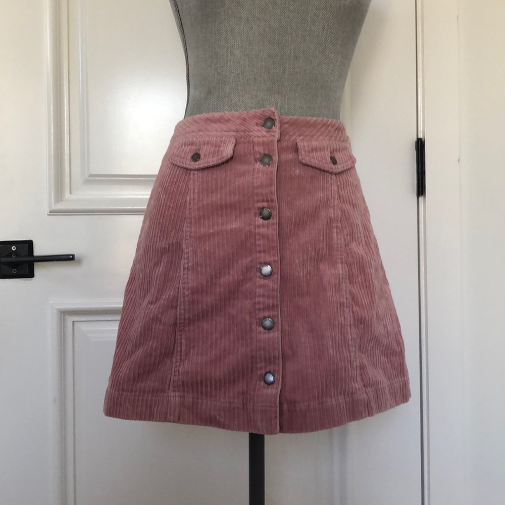 H&M corduroy high waisted mini skirt